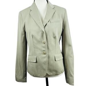 J. Crew Women's 6 Tan 100% Wool Blazer Classic Preppy Button Academia Neutral